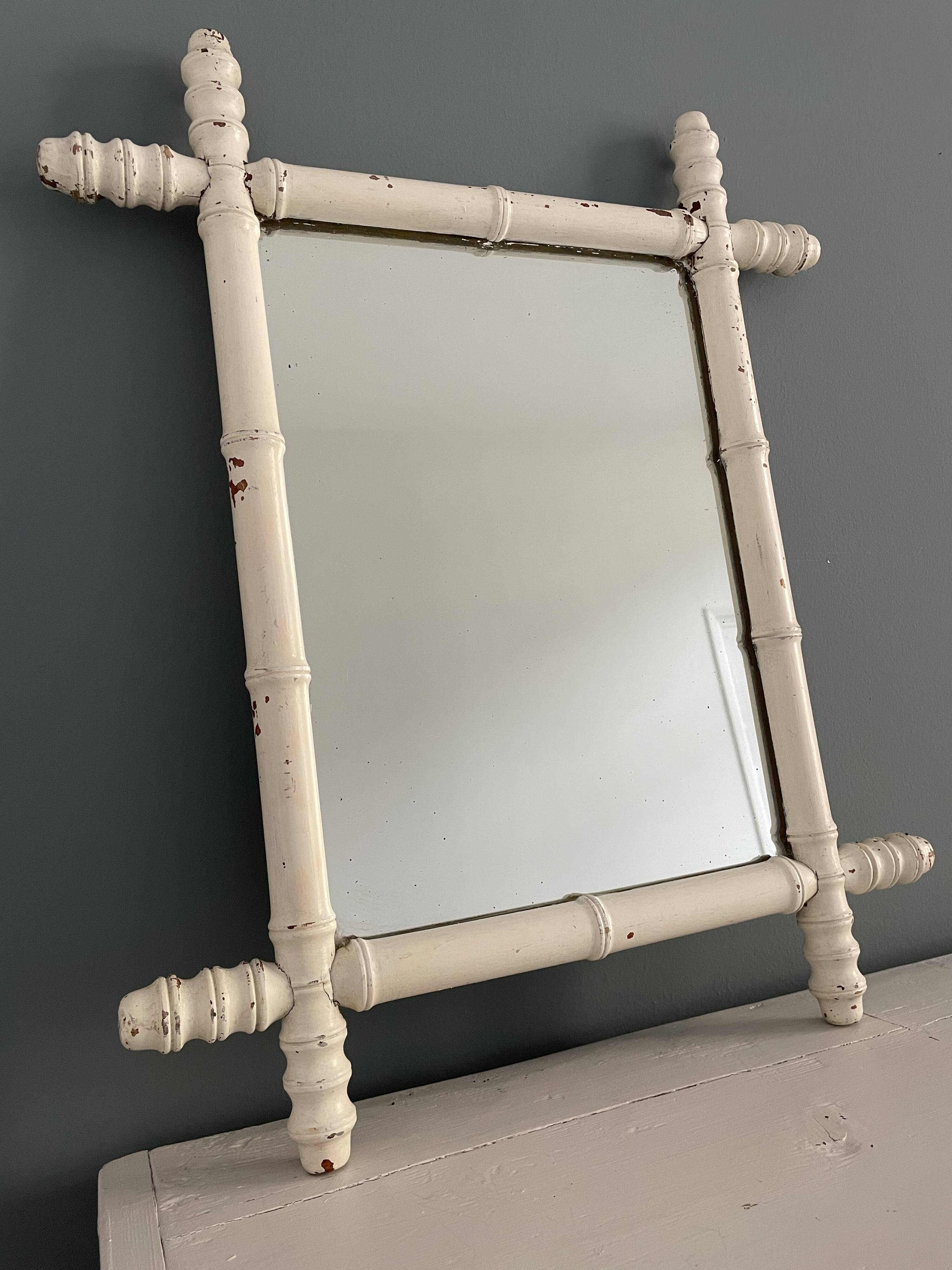Antique bamboo mirror