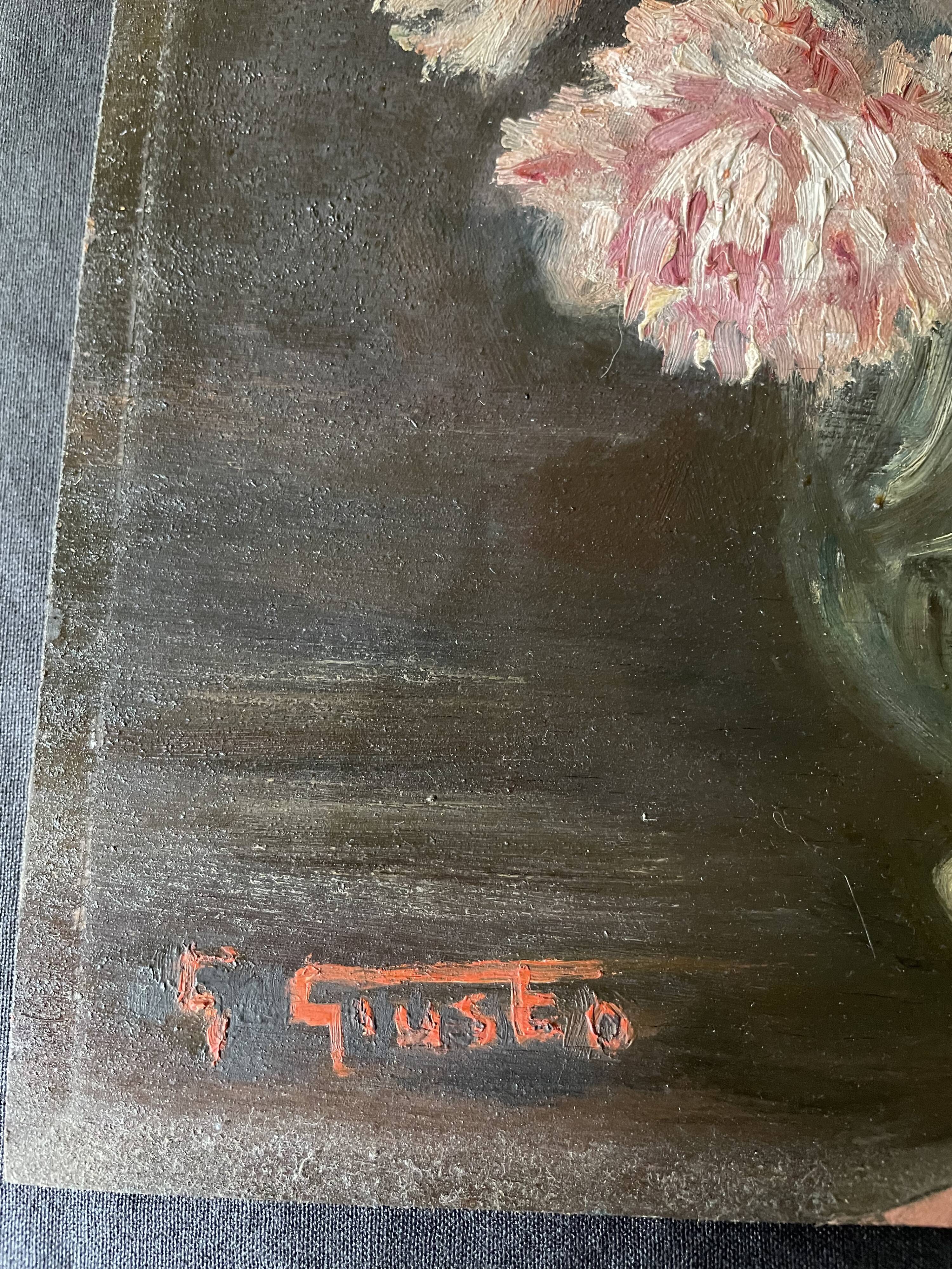 Huile sur bois bouquet