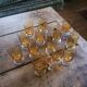 Set of 14 amber glasses – France, 1960s-1970s