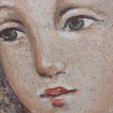 Allegory large painted tempera panel on decorative canvas 170x80 cm