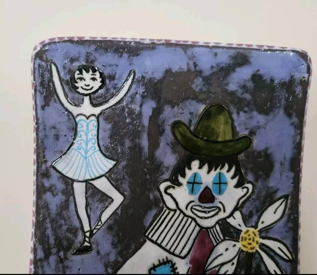 Ceramic catchall by Mari Simmulson for Upsala-Ekeby "The Clown and the Dancer"