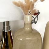 Set of 2 enamelled sandstone bottles