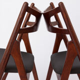 Pair Hans Wegner chairs CH29 Danish 1950s Vintage