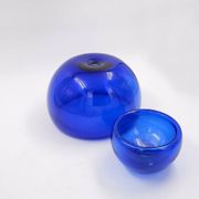 Pair of cobalt blue blown glass cups - 1970s
