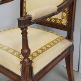 Walnut armchair, Louis XVI style, early nineteenth