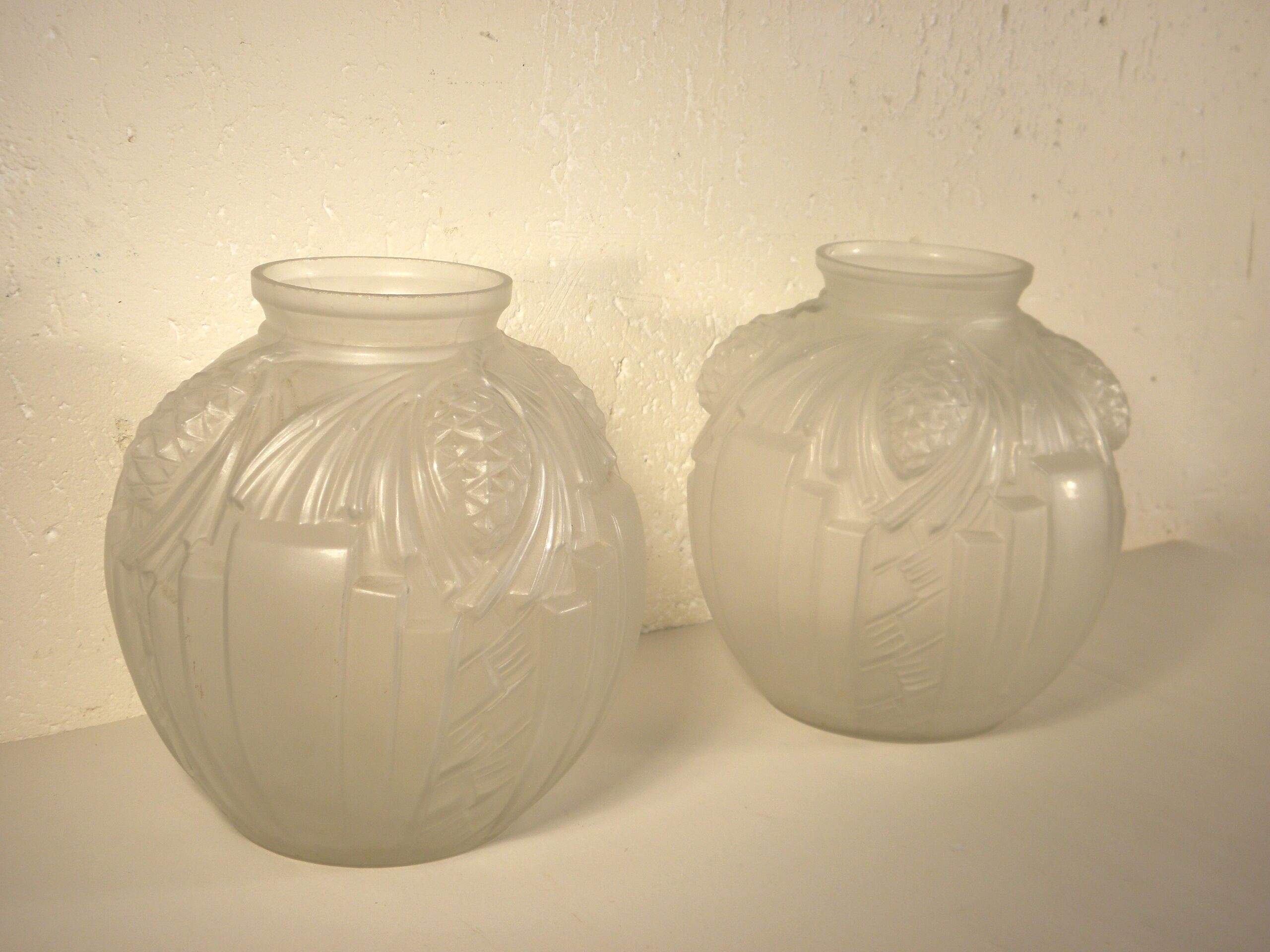 Pair of Art Deco glass vases