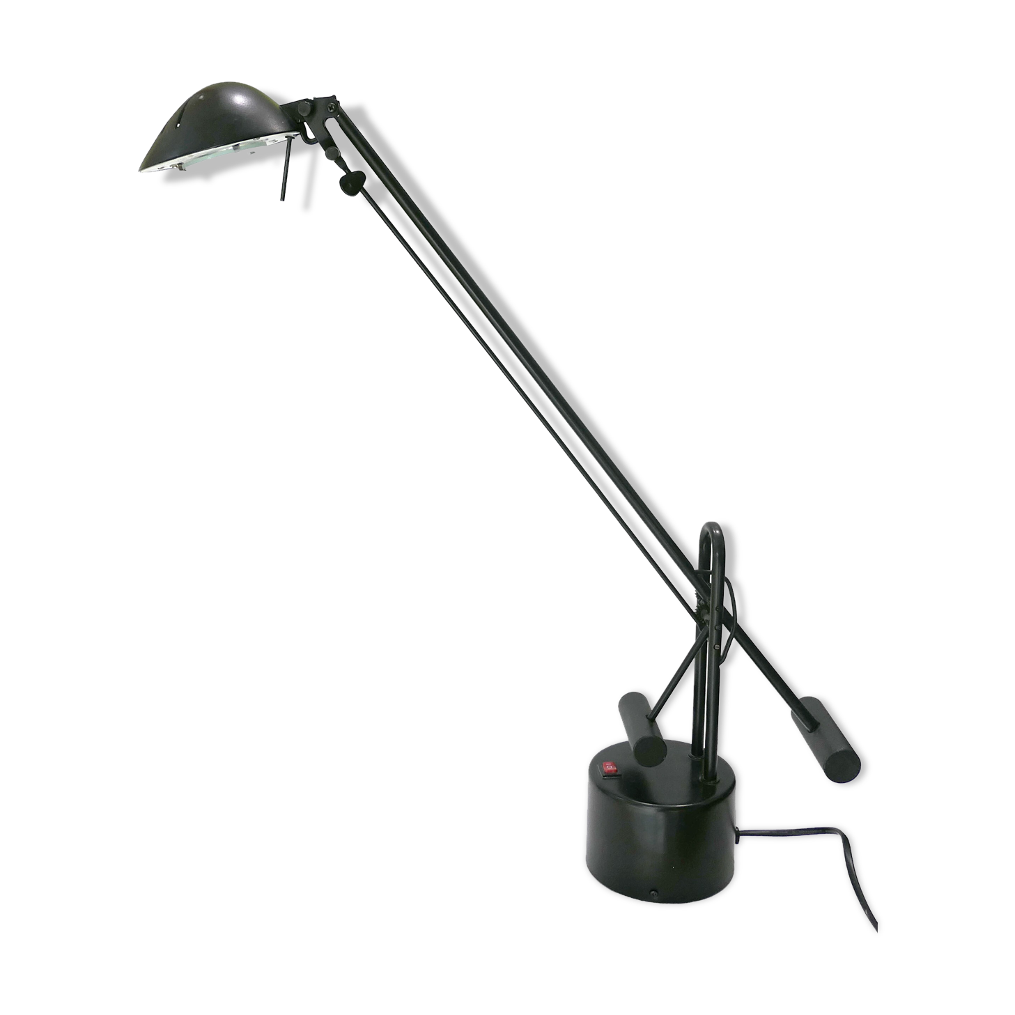 Articulated desk lamp with balance wheel 1980's by Stilplast Italy