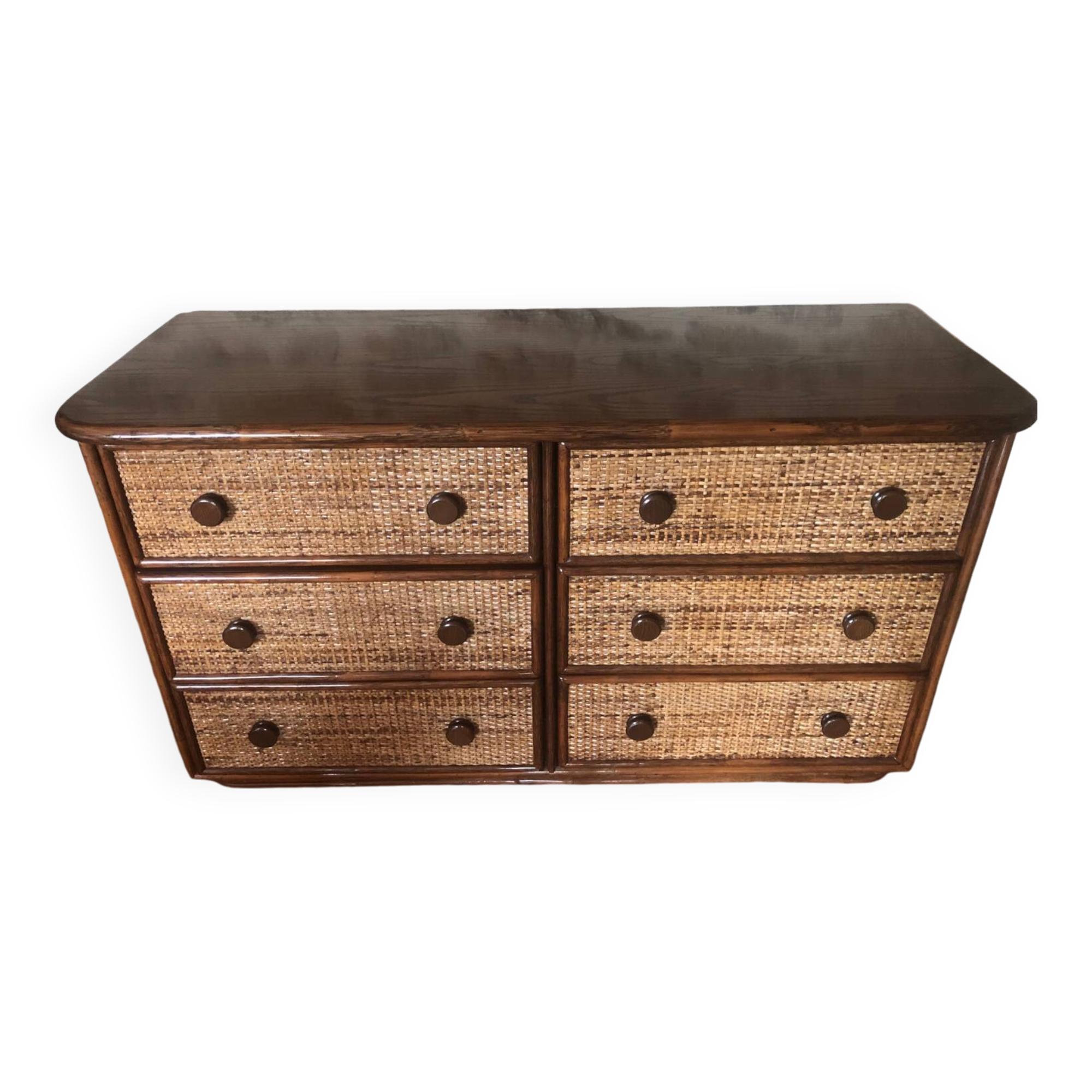 Rattan chest of drawers