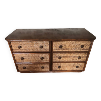 Rattan chest of drawers