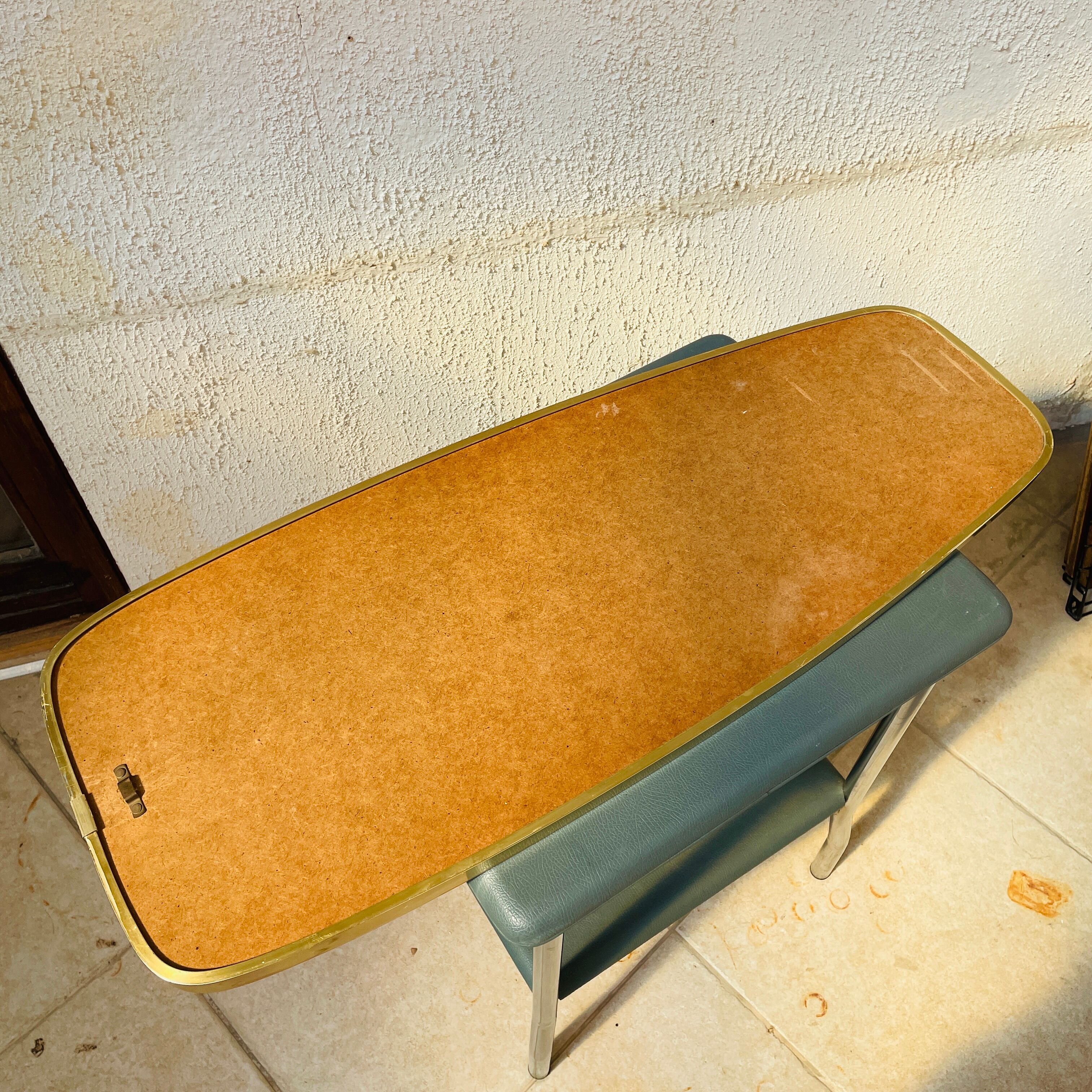 Large asymmetrical mirror metal gold vintage 1960 60 design mirror