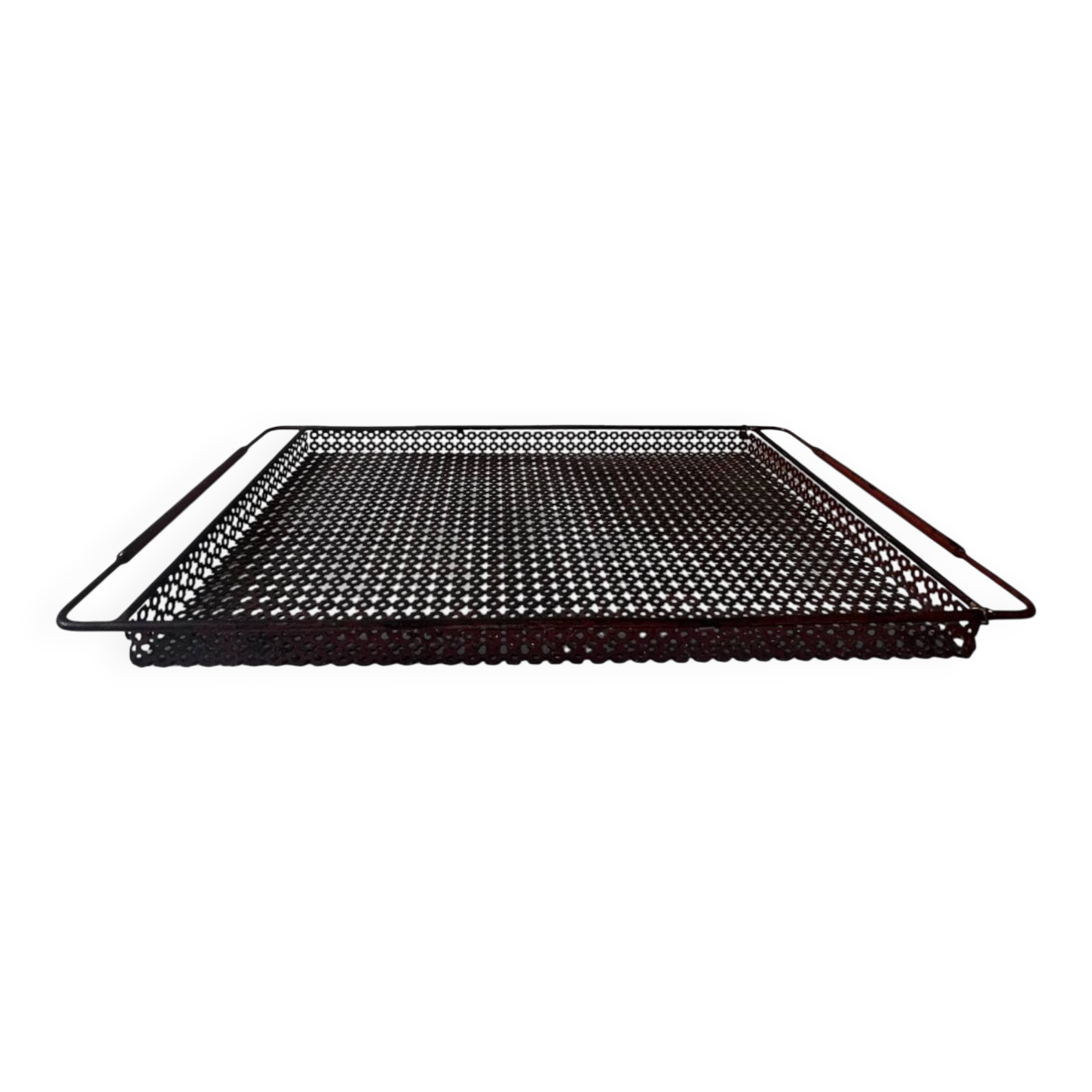Perforated metal serving tray attributed to Mathieu Matégot, 1950s
