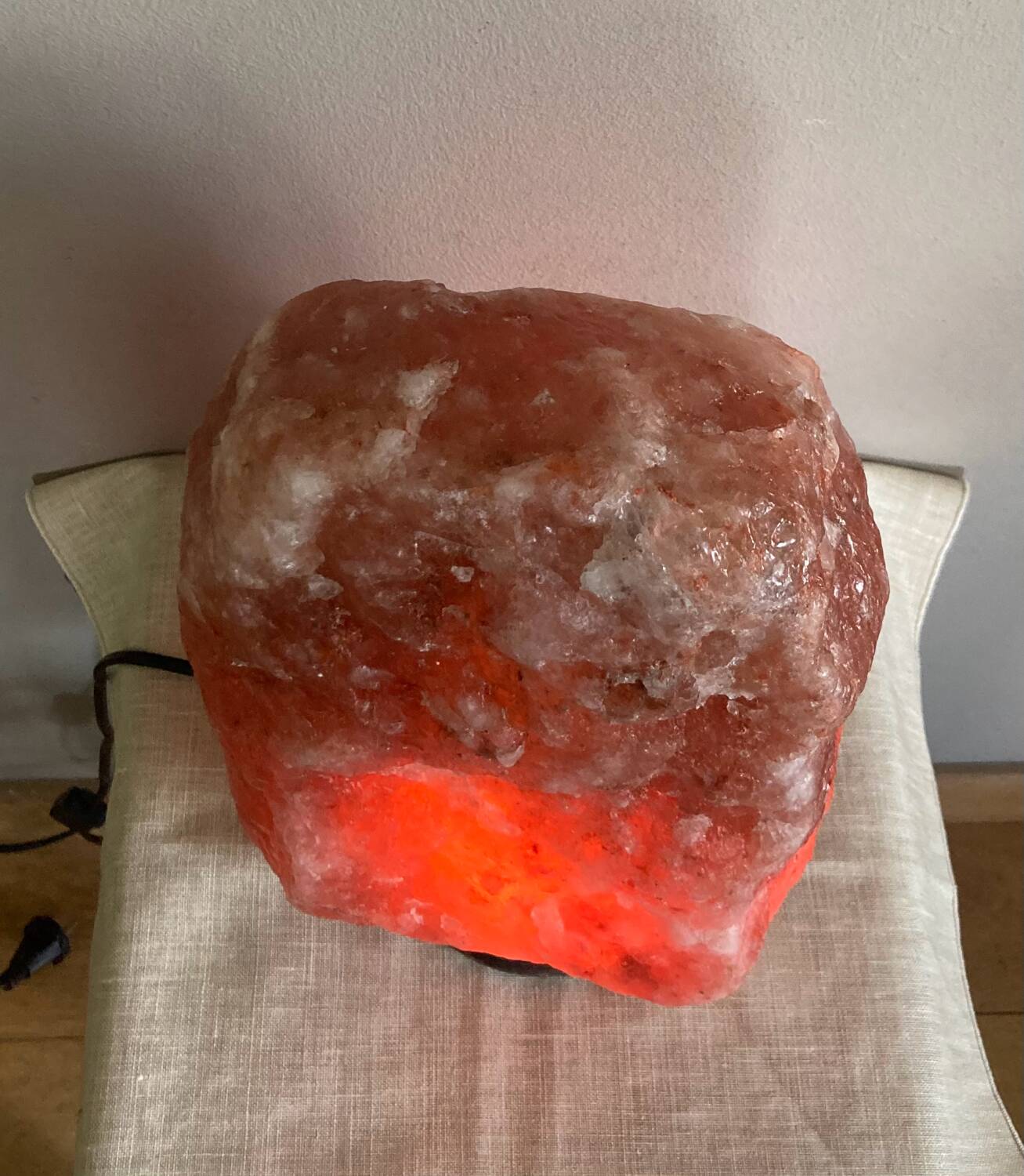 Genuine Himalayan salt stone lamp from the 1970s