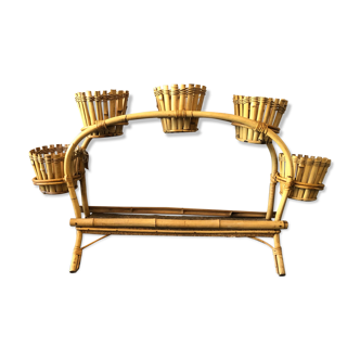 Rattan plant holder, 60s