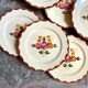 10 hand-painted Longchamp dessert plates, service "Agen" 1950s'