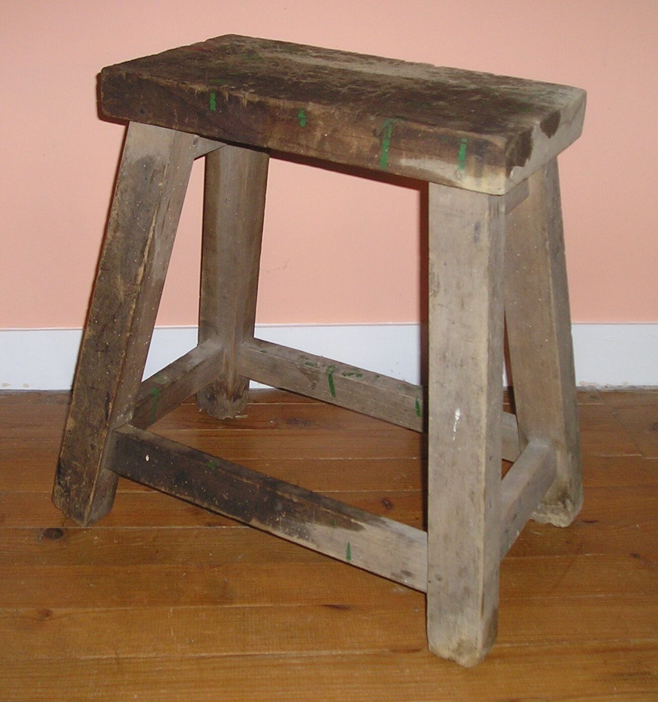 Old doweled wooden stool
