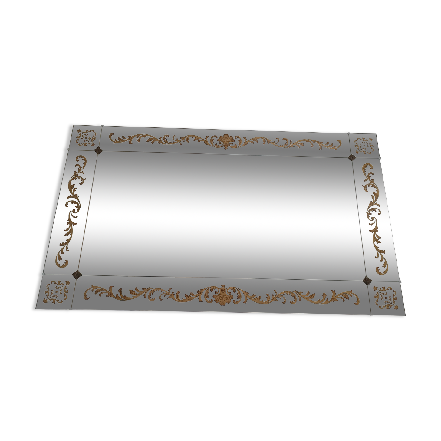 Large brasserie bistro mirror in eglomised glass