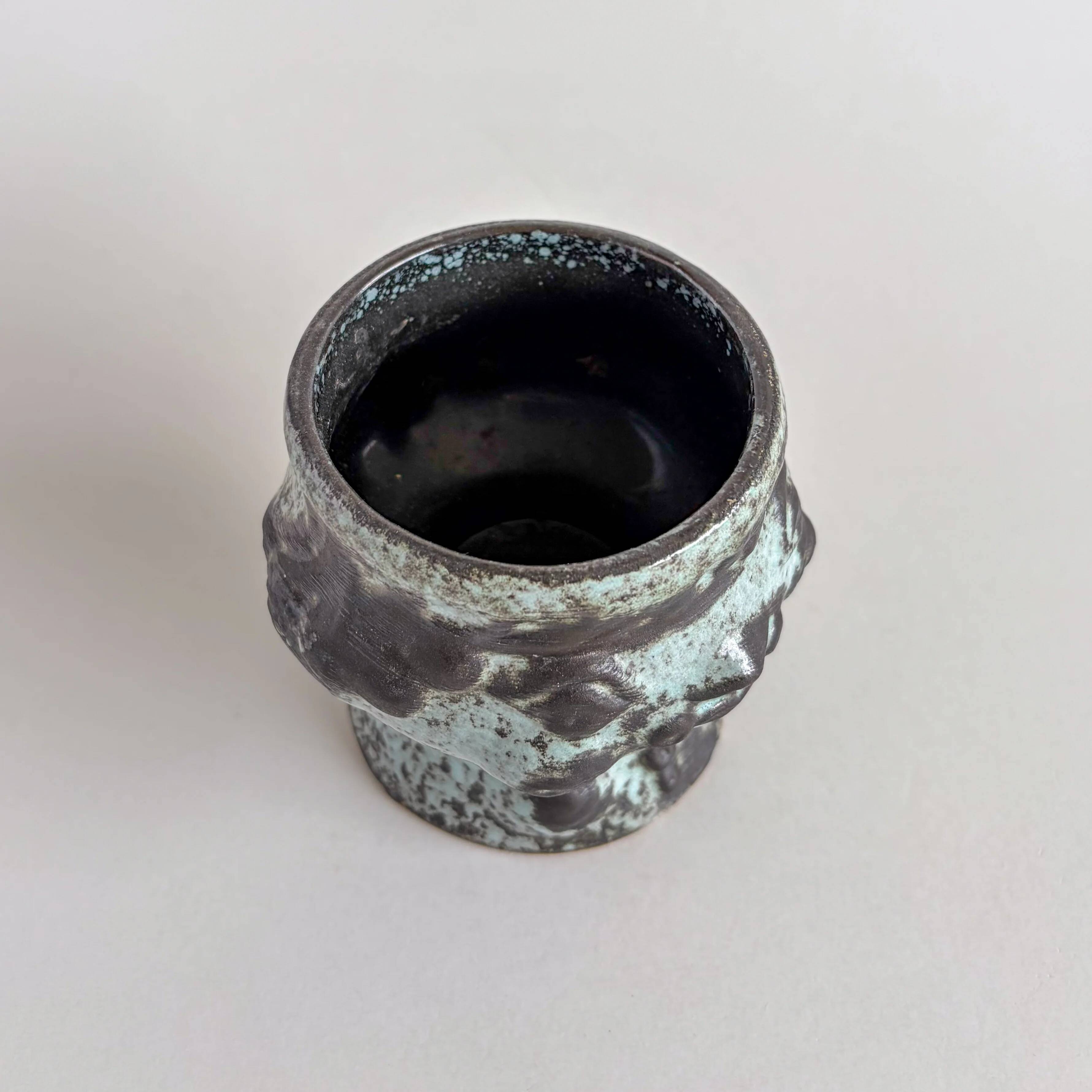 Vintage head cache-pot Strehla ceramics