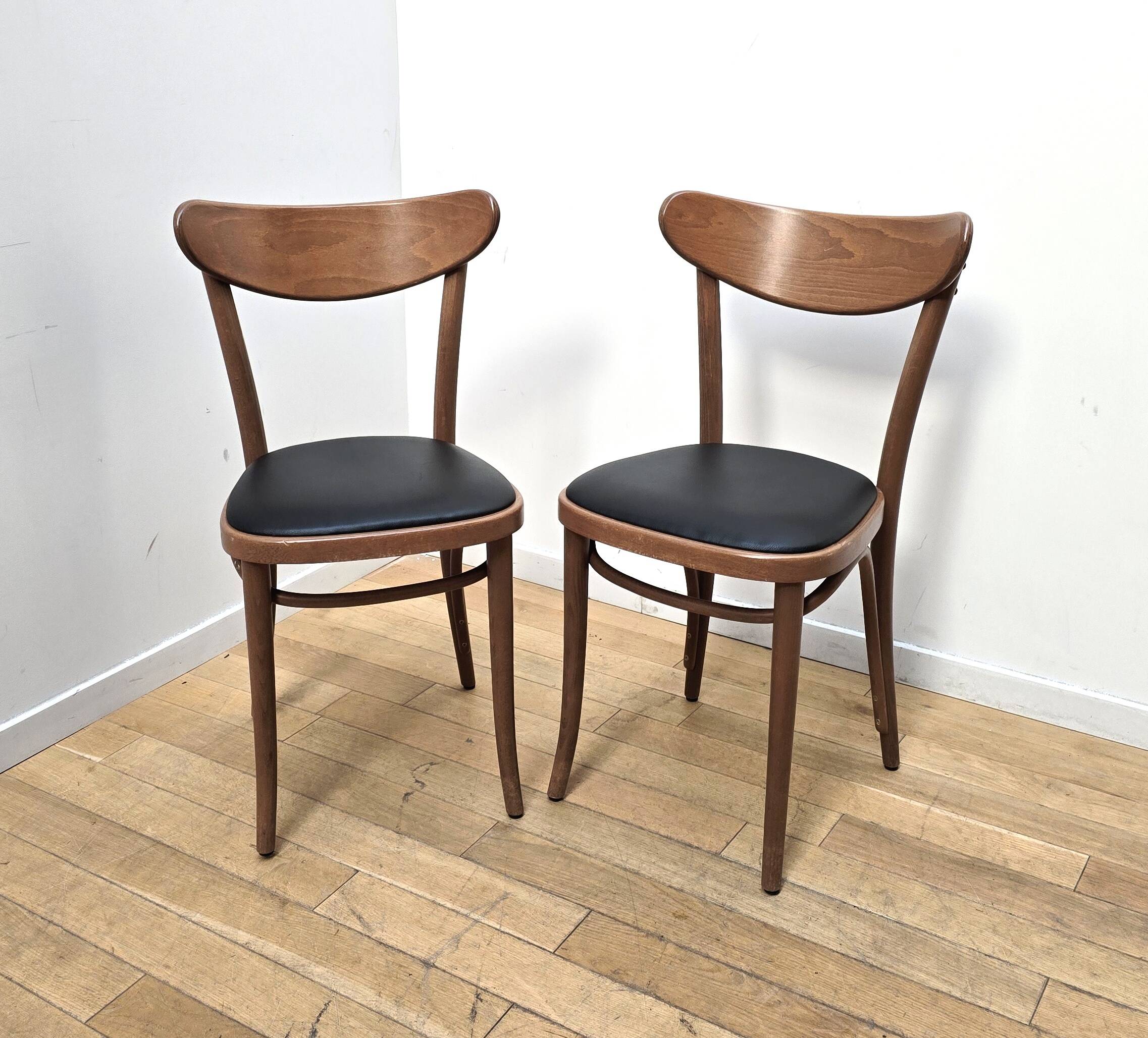 Pair of Banana bistro chairs, TON