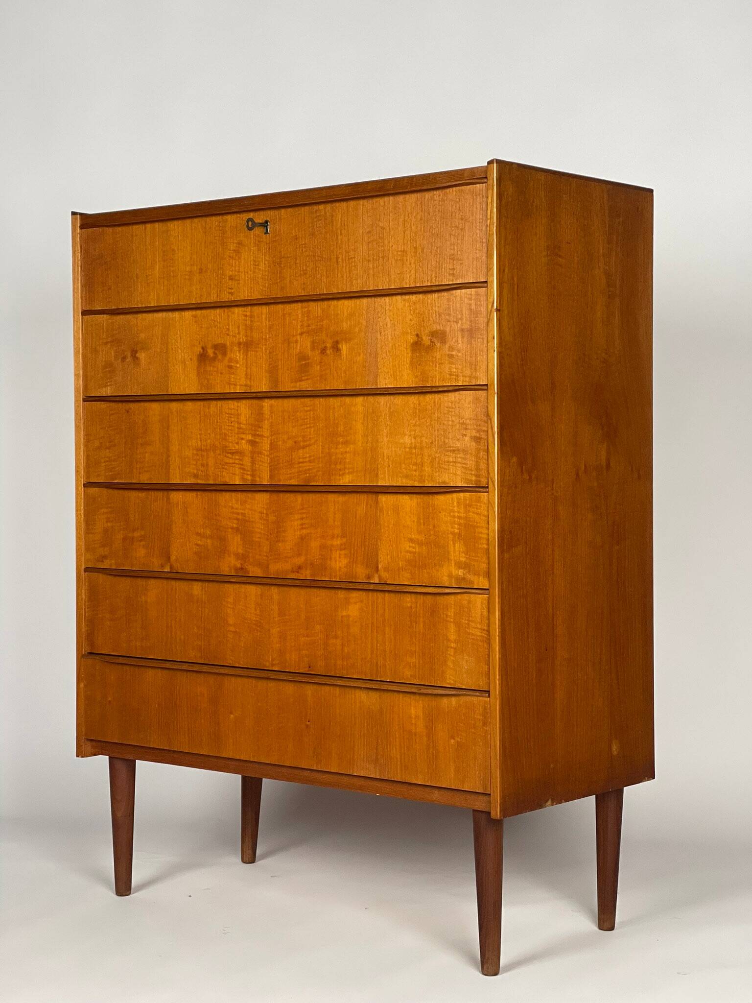 Scandinavian teak chest of drawers from the 1960s.
