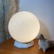 Vintage table lamp opaline ball and earthenware base