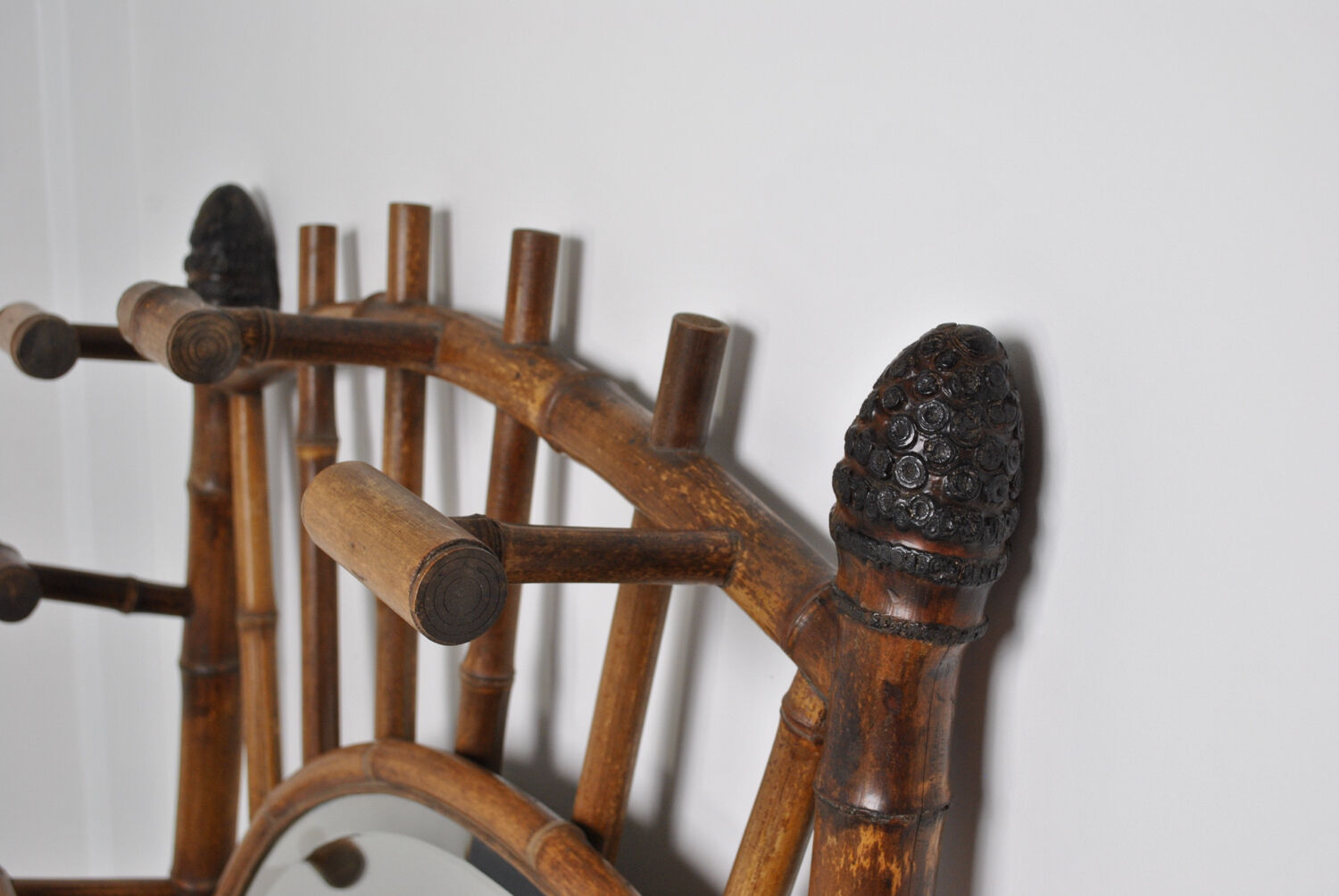 Coat rack bamboo cloakroom 1950