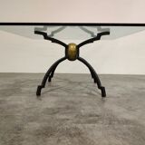 Peter Ghyczy iron and brass coffee table