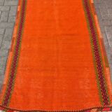 4x6 orange kilim rug, rug for kitchen, Anatolian rug, Kelim carpet