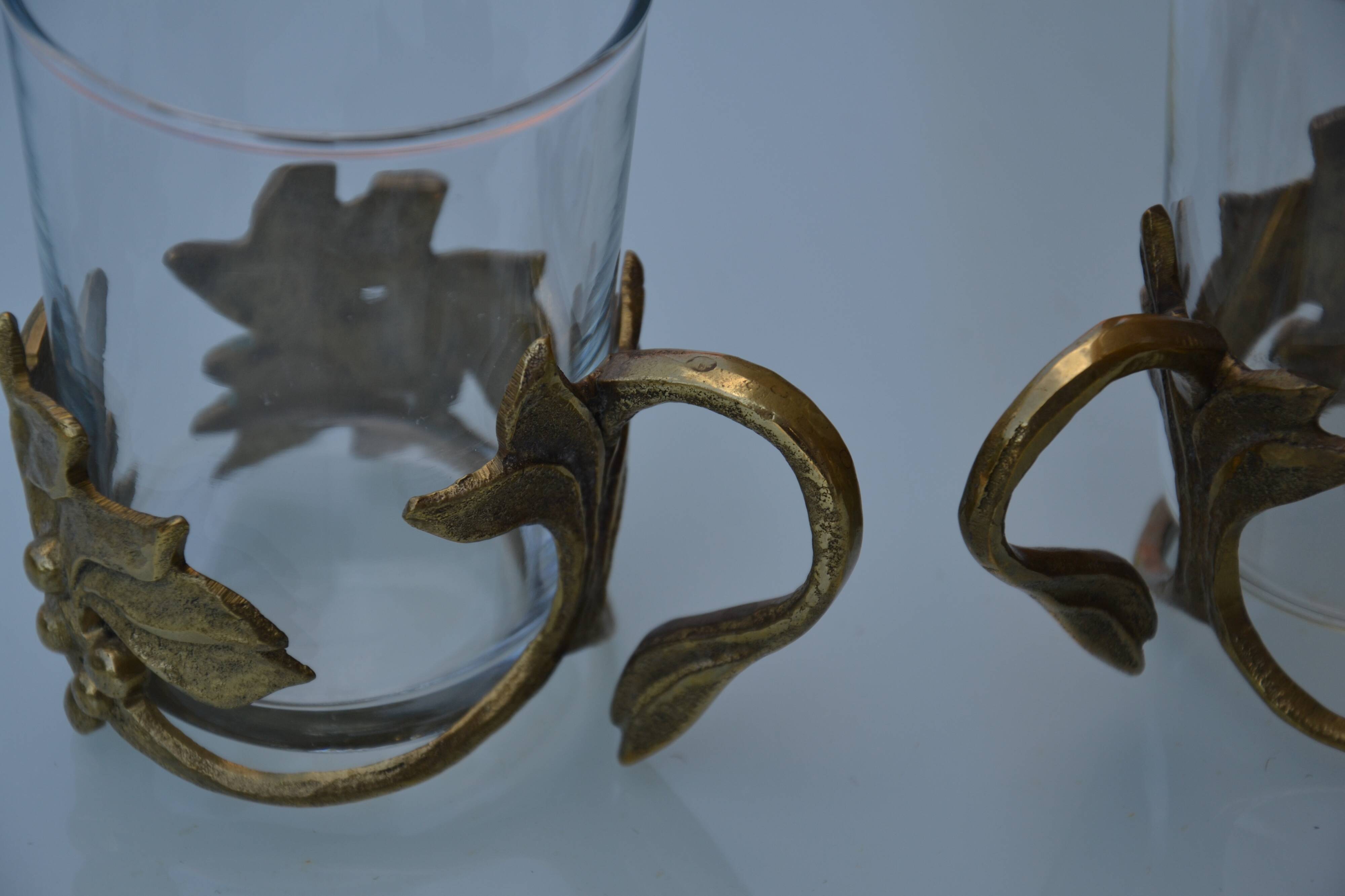 2 cups/art deco tea glasses
