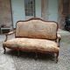 Louis XV style sofa late 19th century in walnut wood and Arras tapestry