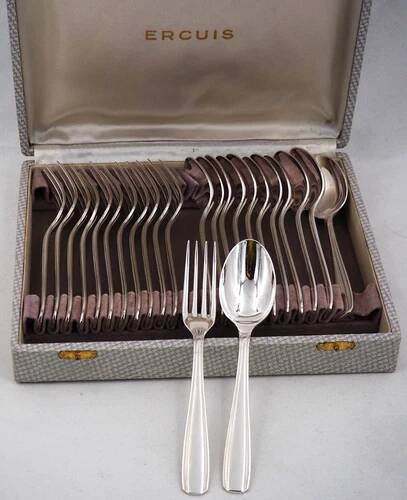 24 dessert spoons, Art Deco Ercuis