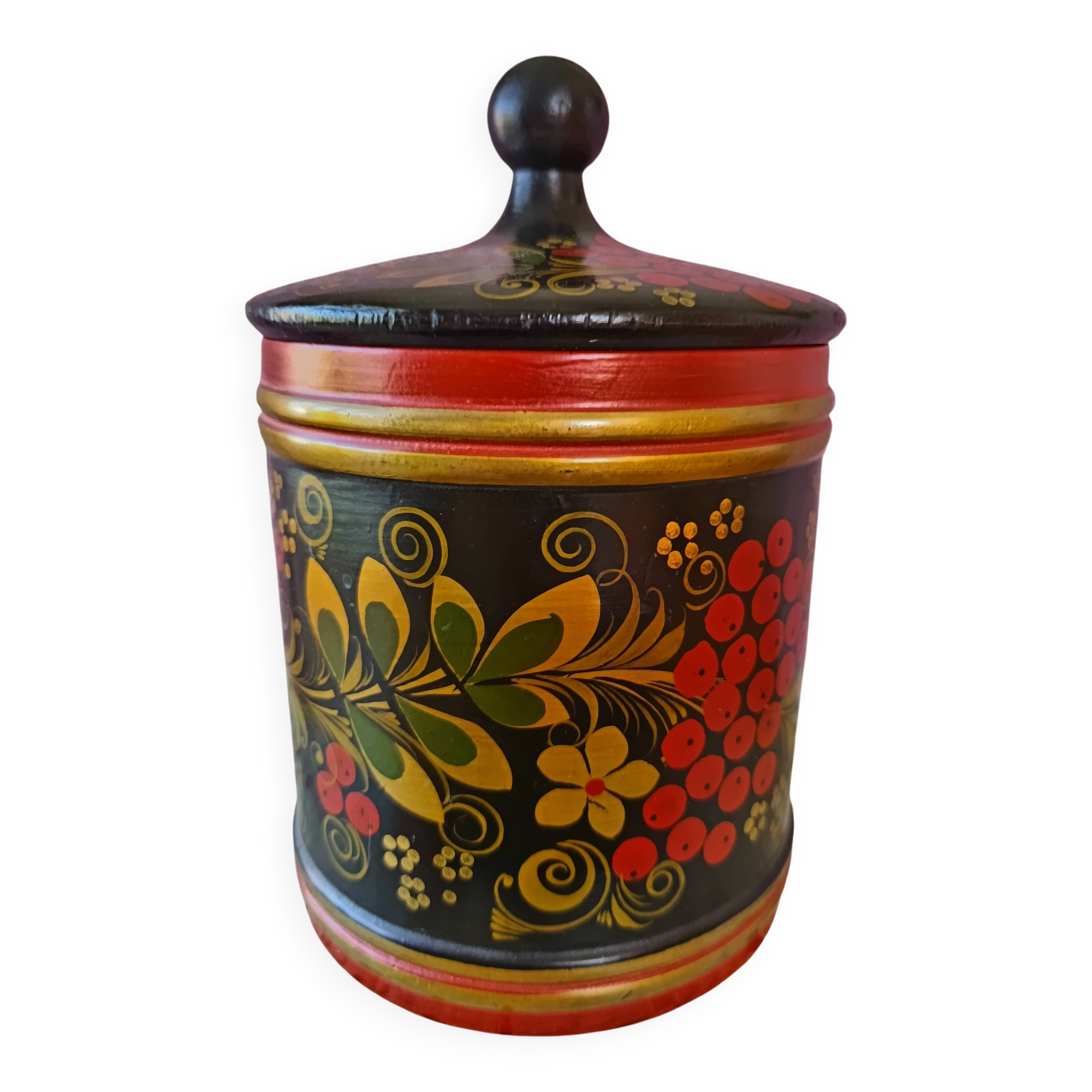 Russian Khokhloma motifs bonbonnière