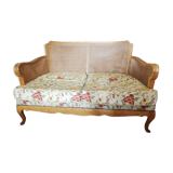 Vintage English sofa in caning