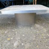 Metal and slate coffee table