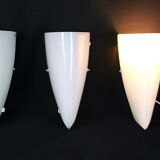Appliques murano blanches fabriquées à la main à la fin du 20ème siècle par jeannol cerulli pour veart artemi