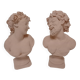Bacchus and Bacchante, two terracotta busts, after Clodion