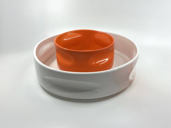 2 plats Form en céramique • Design  B. Devaux • Space Age • 1969