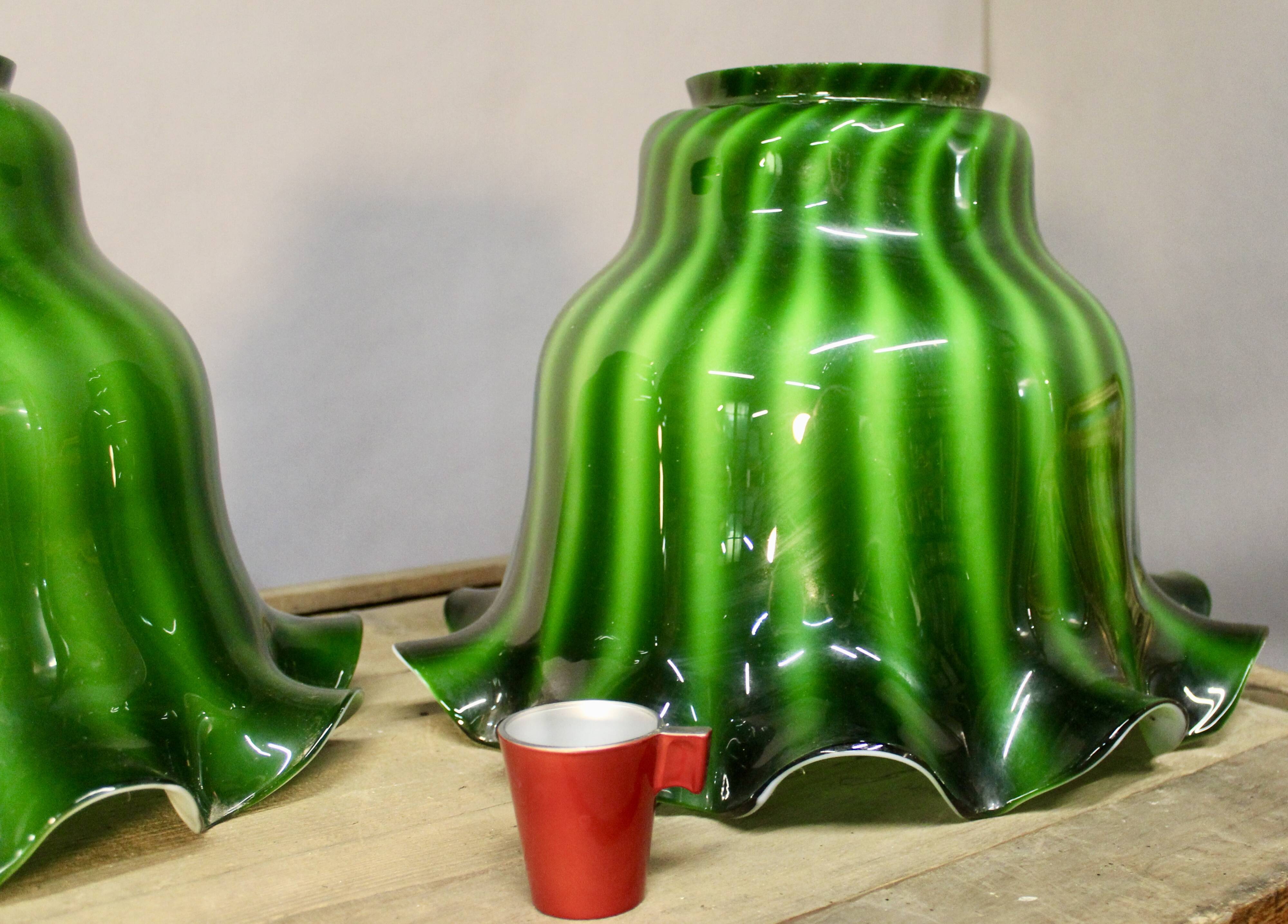 Set of 4 Large Tulips in Opal Glass, Height 32 cm