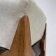 Mid-Century Italian Wooden Stool with Velvet Seat, 1950s