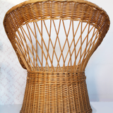 Rattan armchair back fan