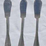 Fish service and its 6 silver-plated cutlery, crossed ribbon model