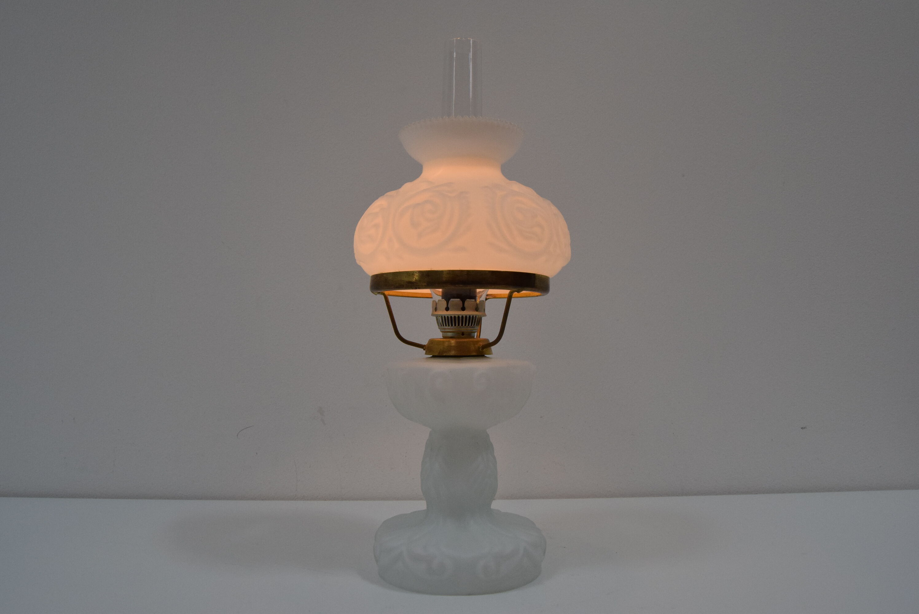 Mid-century Glass Table Lamp,1960's.