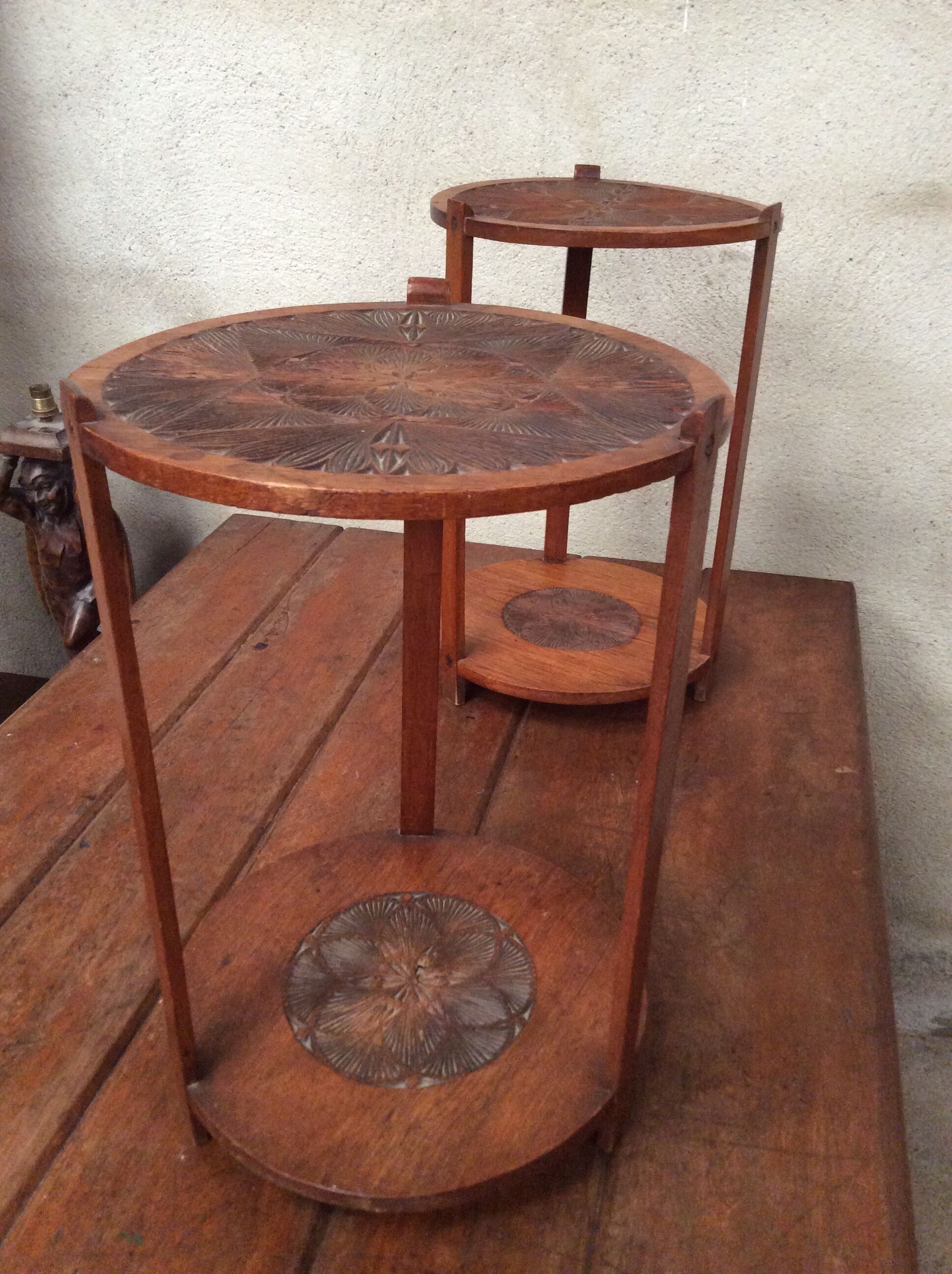 Pair of wooden side tables 1960