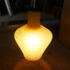 white and yellow vintage textured glass pendant lamp 50s