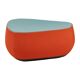 Medium pouf/footrest Fjord in red and turquoise by Patricia Urquiola for Moroso.