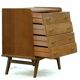 Commode vintage bois clair doré pieds compas