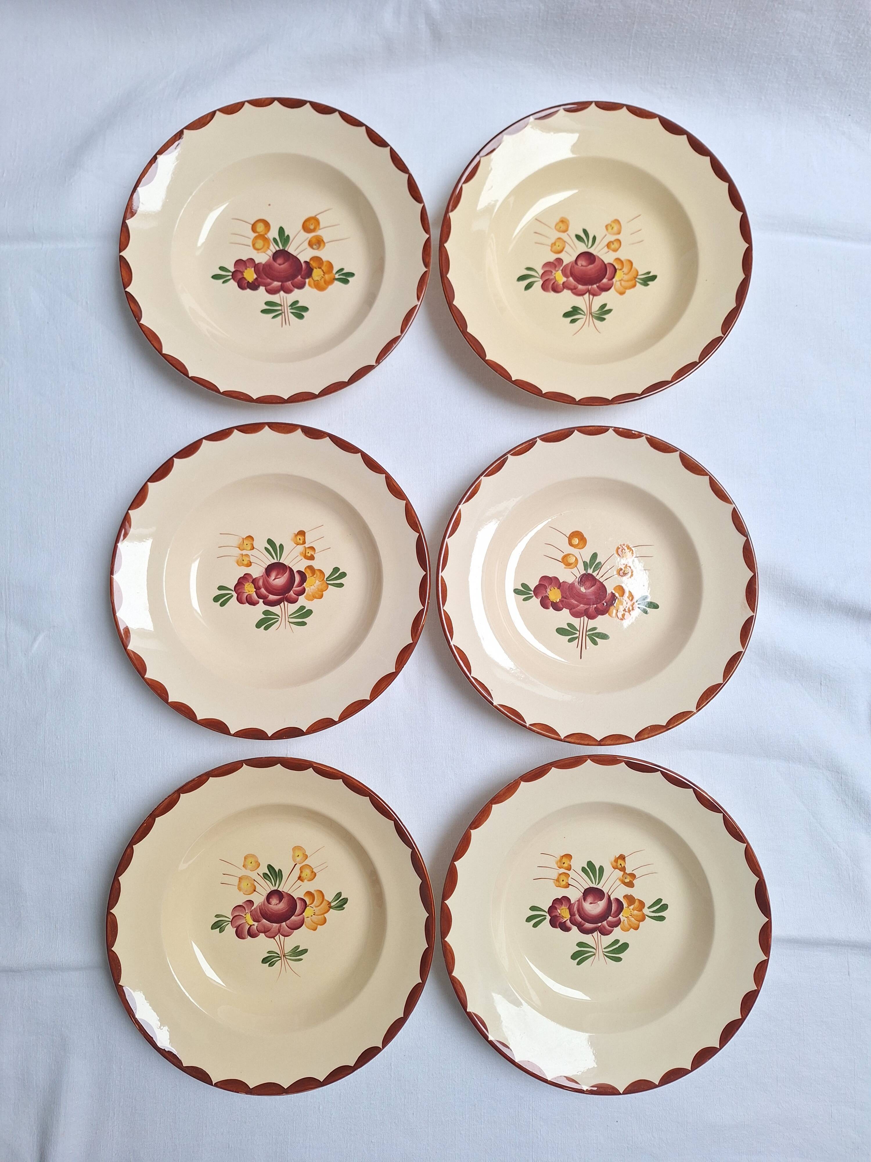Longchamp Agen pattern soup plates