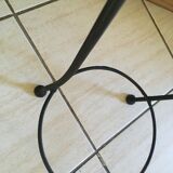 Tripod side table in rattan and iron