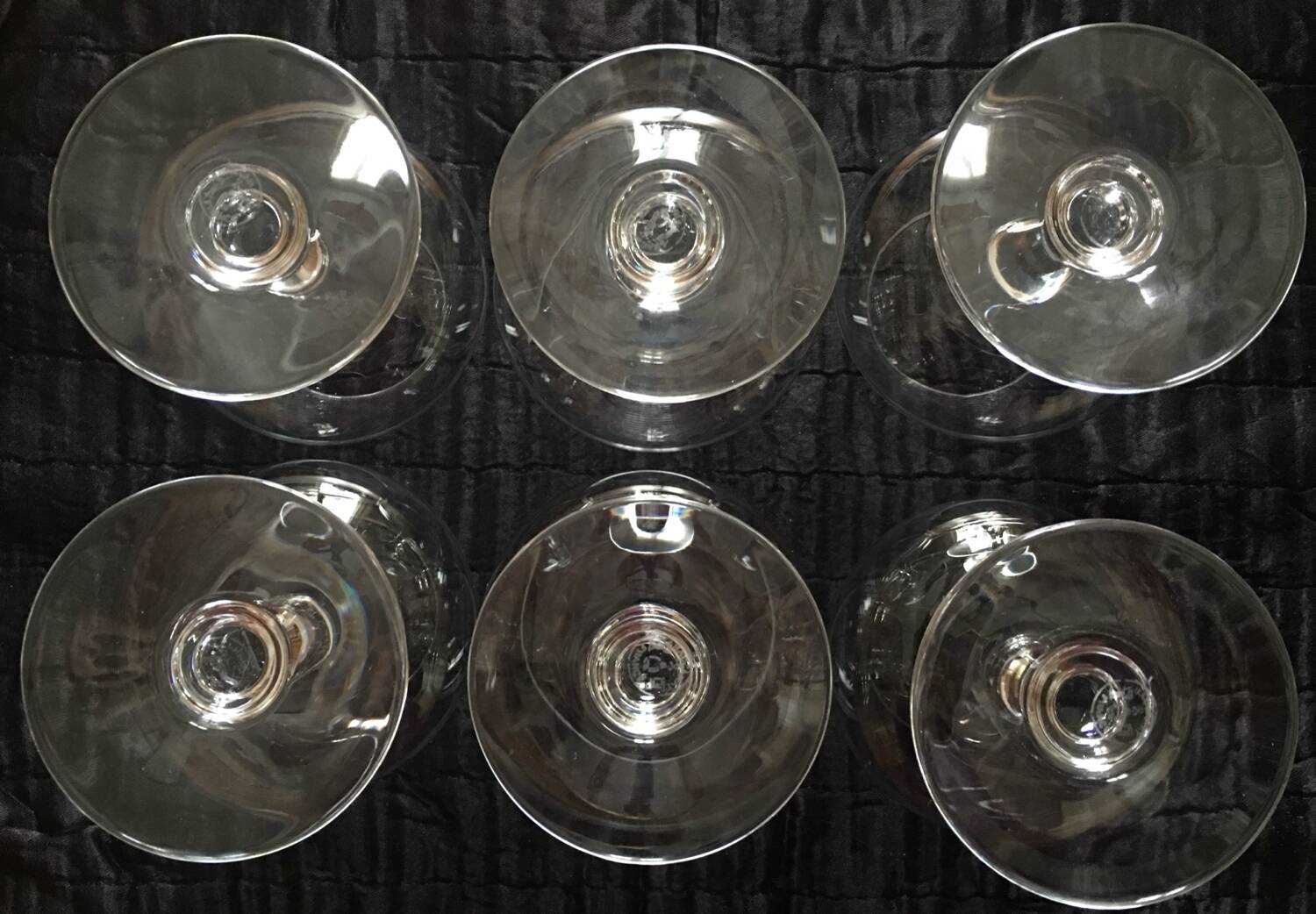 6 Baccarat crystal cognac glasses in box