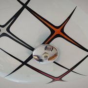 Modernist Czechoslovakian Zukov pendant light, geometric pattern, 1960