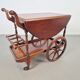 Vintage French Folding Spindle Bar Cart in Wood, 1960s